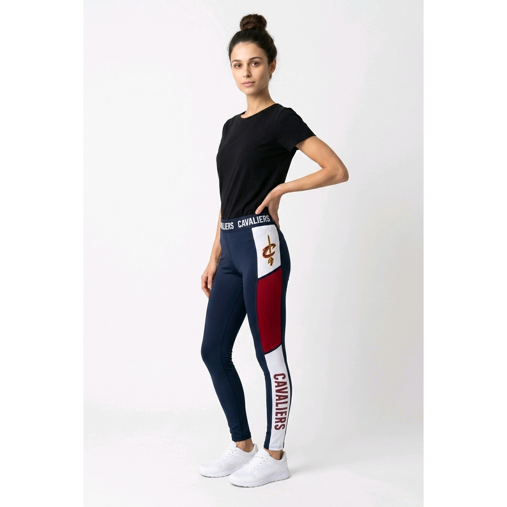 NBA UNK Cleveland Cavaliers Colorblock Activewear Leggings Navy Blue Women M NWT